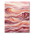 Coral Pink Watercolor Wave Composition Rug