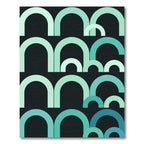 Contemporary Mint Teal Layered Archscape Rug