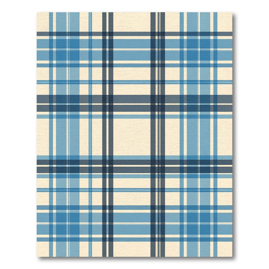 Classic Navy and Azure Plaid Grid Rug