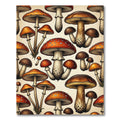 Vintage Botanical Mushroom Forest Illustration Rug