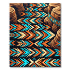 Vibrant Turquoise and Tangerine Geometric Canyon Rug
