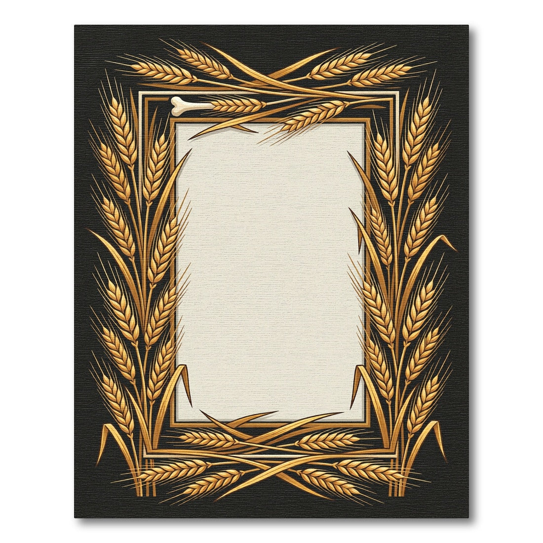 Golden Wheat Botanical Frame Rug
