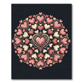 Romantic Pink Heart Mandala Illustration Rug