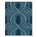 Teal Arched Mosaic Interlocking Floral Tile Rug
