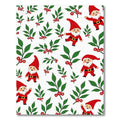 Whimsical Gnomes Red Holly Branches Rug