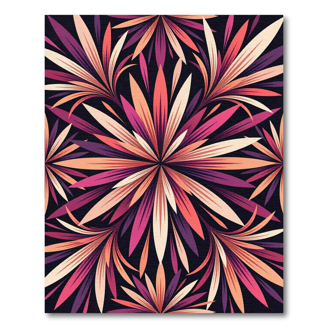 Vivid Coral Plum Floral Burst Rug