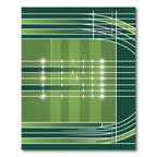 Modern Green Athletic Stadium Grid Rug