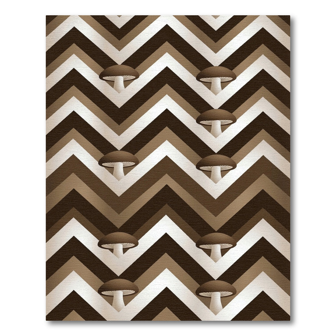 Brown Mushroom Chevron Zigzag Rug