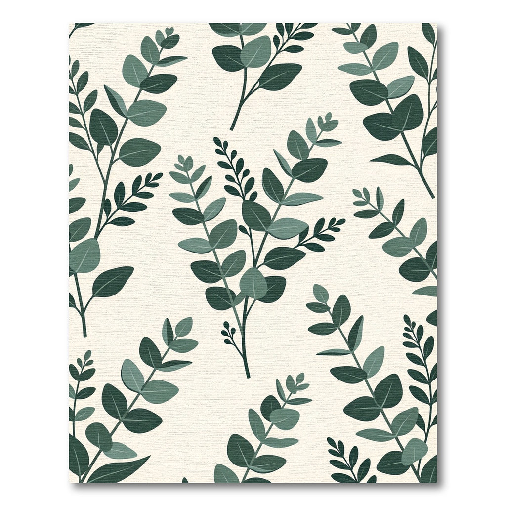 Eucalyptus Sprig Cream Botanical Arrangement Rug