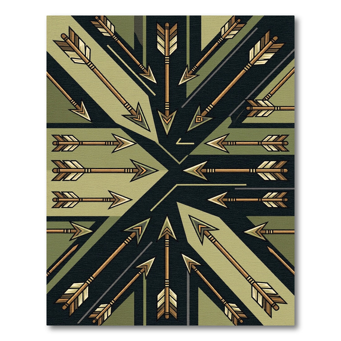 Woodland Arrow Geometric Composition Rug