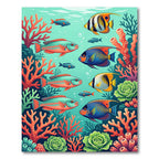 Vibrant Tropical Coral Reef Marine Life Rug