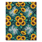 Vibrant Yellow Sunflower Floral Bouquet Rug