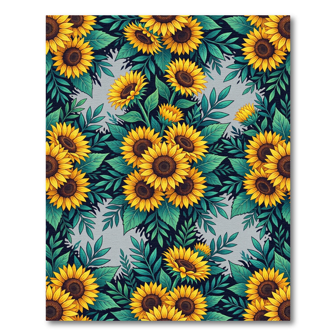 Vibrant Yellow Sunflower Floral Bouquet Rug