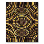 Ochre Brown Concentric Ovals Rug