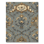 Golden Floral Acanthus Scroll Rug