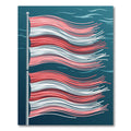 Waving Coral Red White Stripe Rug