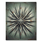 Distressed Silver Sunburst Star Rug
