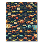 Vintage Navy Dinosaur Map Chronicle Rug