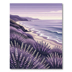 Purple Lavender Coastal Landscape Serenity Rug