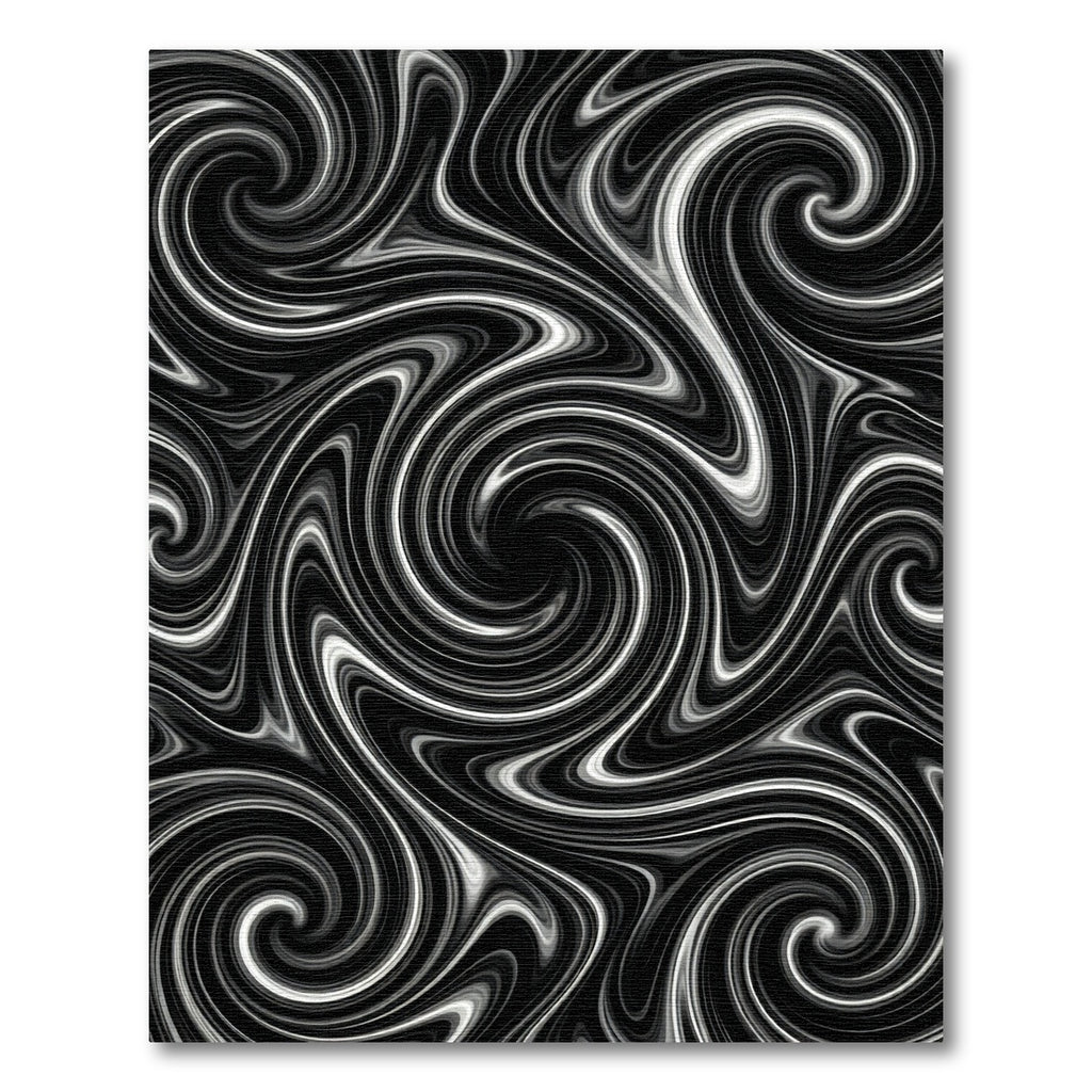 Abstract Black White Swirl Rug