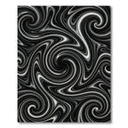 Abstract Black White Swirl Rug