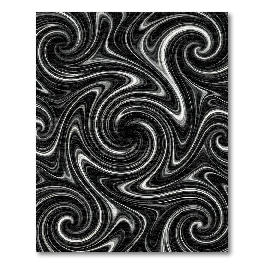 Abstract Black White Swirl Rug