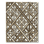 Geometric Bronze Interlocking Lattice Art Rug