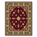 Deep Red Floral Vine Garden Rug