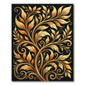 Elegant Golden Swirling Foliage Vine Rug