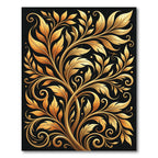 Elegant Golden Swirling Foliage Vine Rug