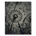 Monochrome Dandelion Silhouette Botanical Art Rug