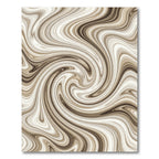 Cream and Mocha Abstract Swirl Rug