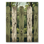 Rustic Weathered Forest Fence Wood Rug