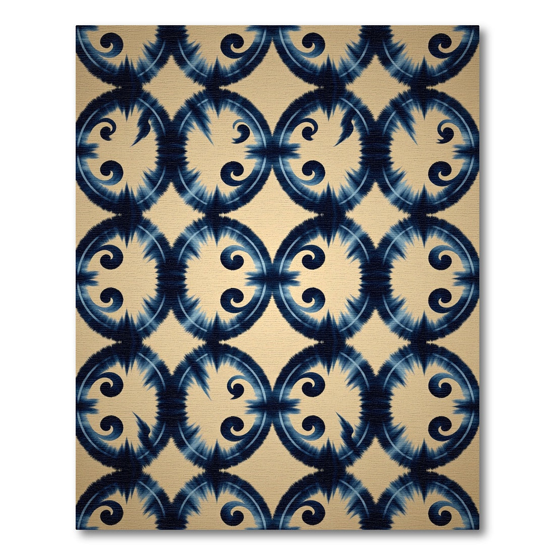 Indigo Splatter Ikat medallion Rug