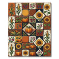 Rustic Harvest Autumn Tile Grid Rug