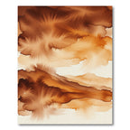 Abstract Amber Watercolor Ink Cloud Rug