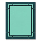 Teal Geometric Layered Rectangle Rug
