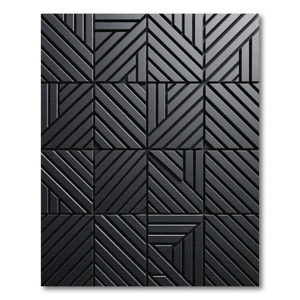 Contemporary Charcoal Linear Geometric Rug