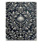 Antique Silver Leaf Scrollwork Composition Rug
