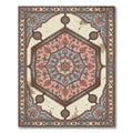 Vintage Dusty Rose Hexagon Floral Medallion Rug