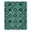 Teal Geometric Arrow Diamond Rug