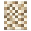 Minimalist Neutral Earth Tone Checkerboard Rug