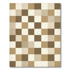 Minimalist Neutral Earth Tone Checkerboard Rug
