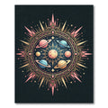 Cosmic Planets Mandala Sunburst Rug