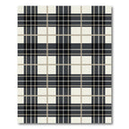 Modern Neutral Charcoal Plaid Grid Rug