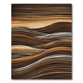 Earthy Brown Abstract Wavy Striped Rug
