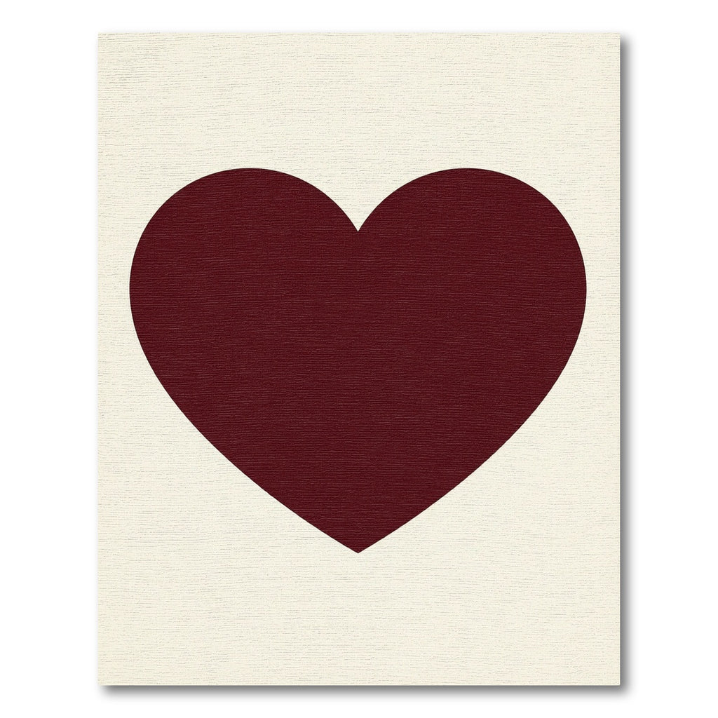 Minimalist Deep Burgundy Heart Shape Rug