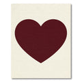 Minimalist Deep Burgundy Heart Shape Rug