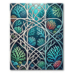 Intricate Coral Reef Undersea Ocean Art Rug