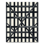 Dark Grey Lattice Grid Rug